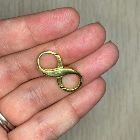 14K yellow gold vermeil pave emerald infinity lock - Picture 7 of 7